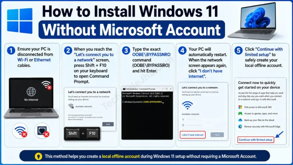 How to Install Windows 11 Without Microsoft Account a quick guide