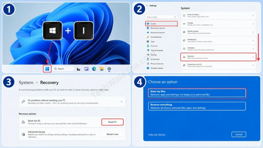 How to Reset Windows 11 from Settings