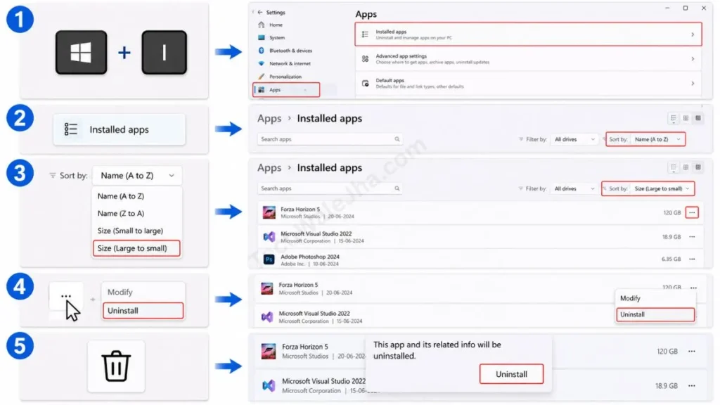 How to Uninstall Heavy unused Apps