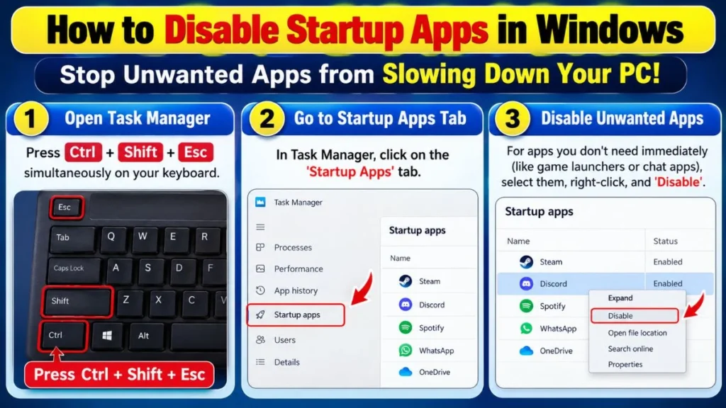 How to disable startup apps in windows 11