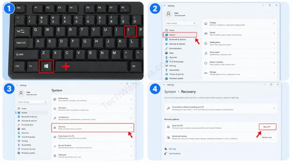Open Windows Recovery Settings