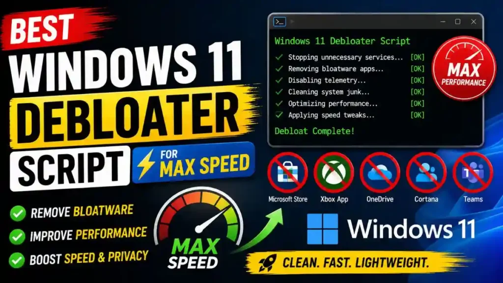 Best Windows 11 Debloater Script for Max Speed