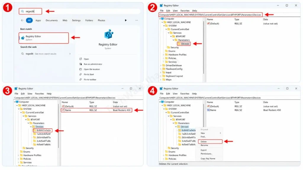 Force Delete Using the Registry Editor in windows 11