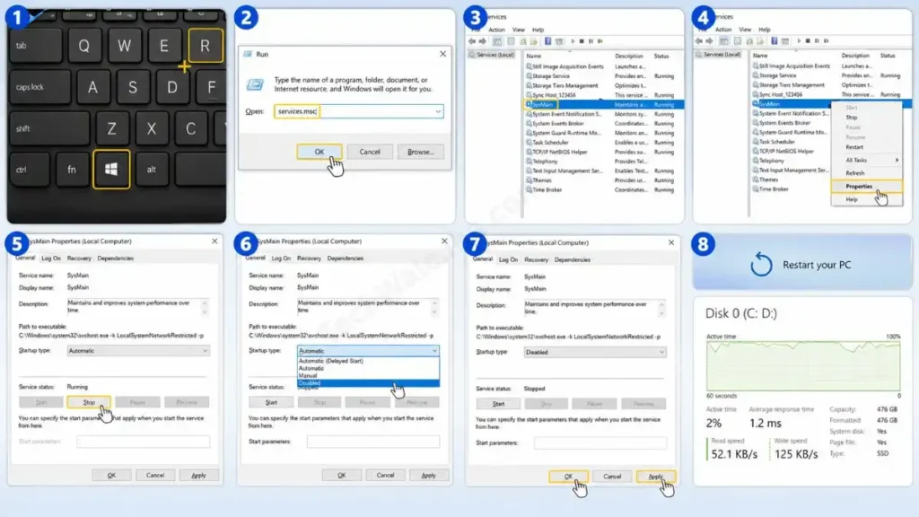 How to Disable SysMain in Windows