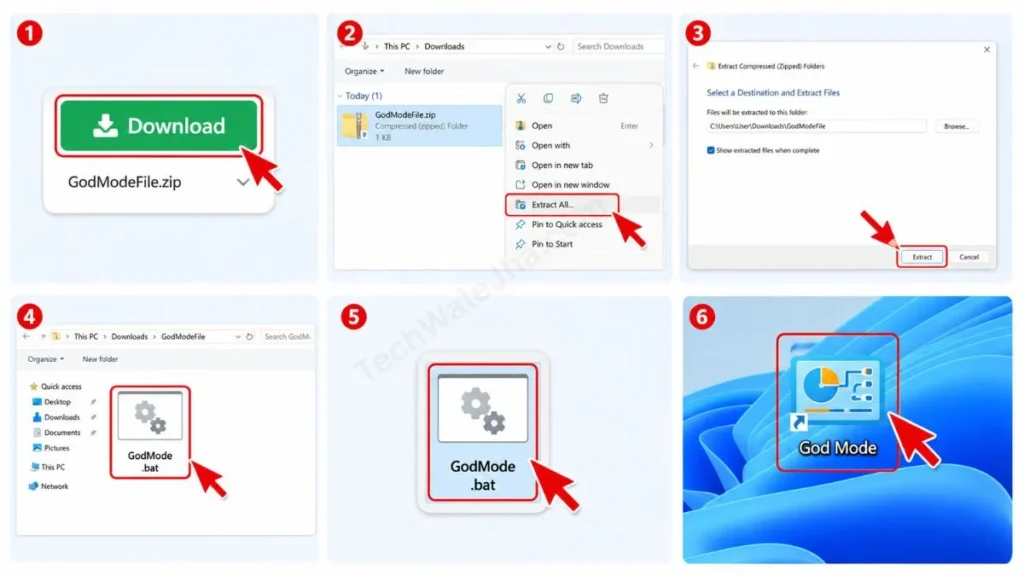 How to Enable God Mode in Windows 11 and 10 in One Click Folder Script