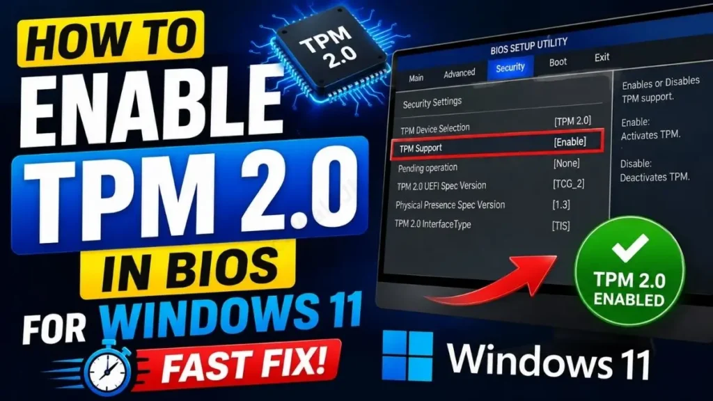 How to Enable TPM 2.0 in BIOS for Windows 11 (Fast Fix)