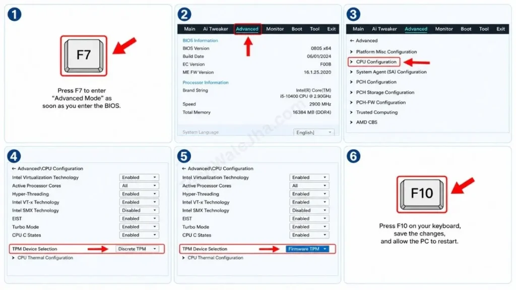 How to Enable TPM 2.0 in BIOS in AMD Processors