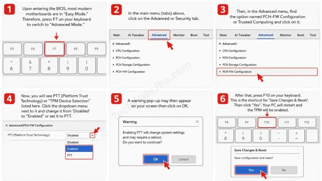 How to Enable TPM 2.0 in BIOS in Intel Processors
