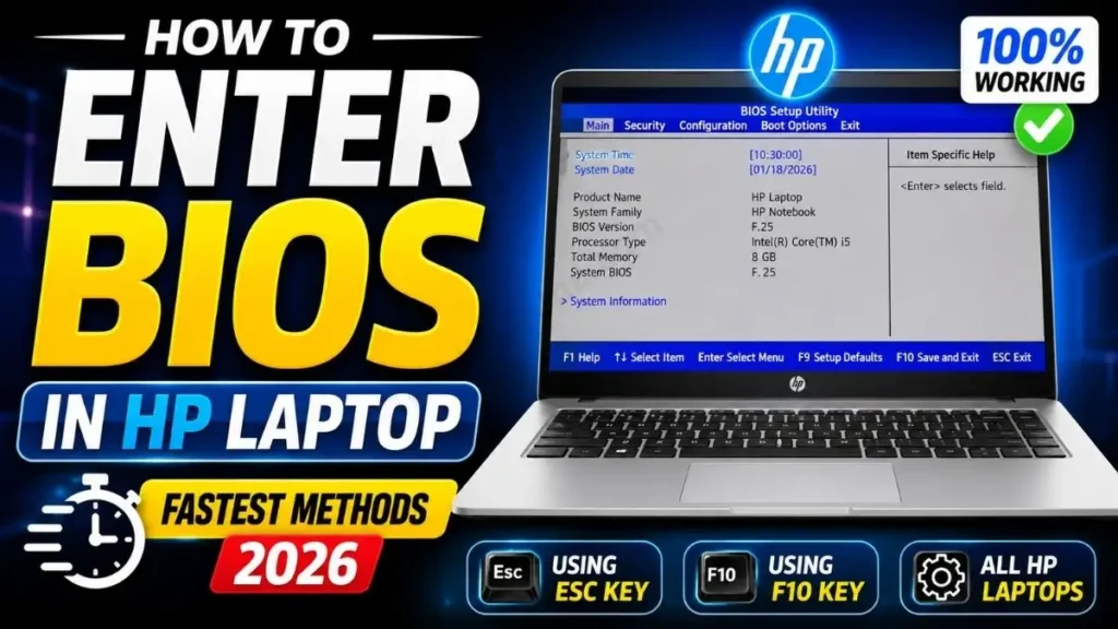 How to Enter BIOS in HP Laptop (Fastest Methods 2026)