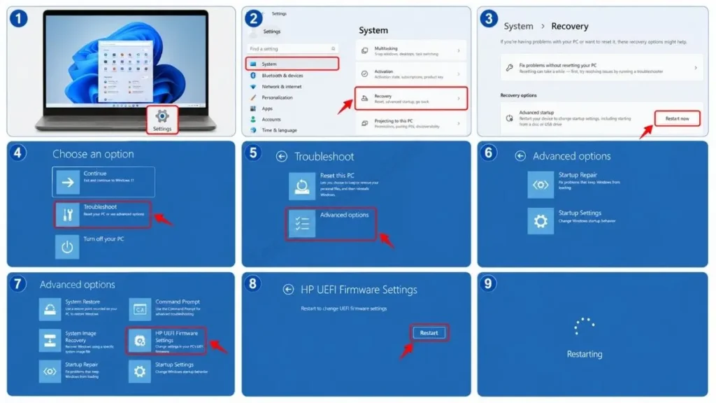 How to Enter BIOS via Windows 11/10 Settings