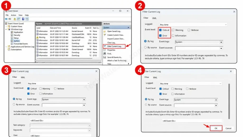 How to Filter Critical and Error Logs