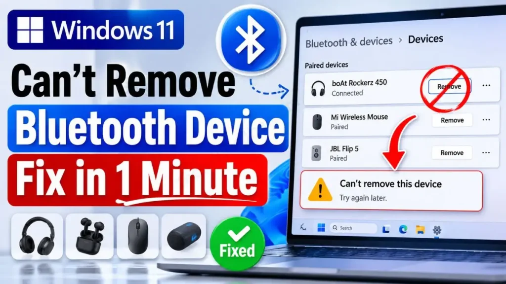 How to Fix Can't Remove Bluetooth Device Windows 11