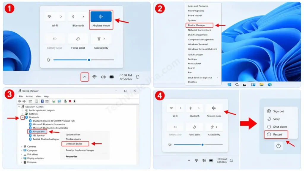 How to Fix Can't Remove Bluetooth Device with Airplane Mode and Device Manager Trick in Windows 11