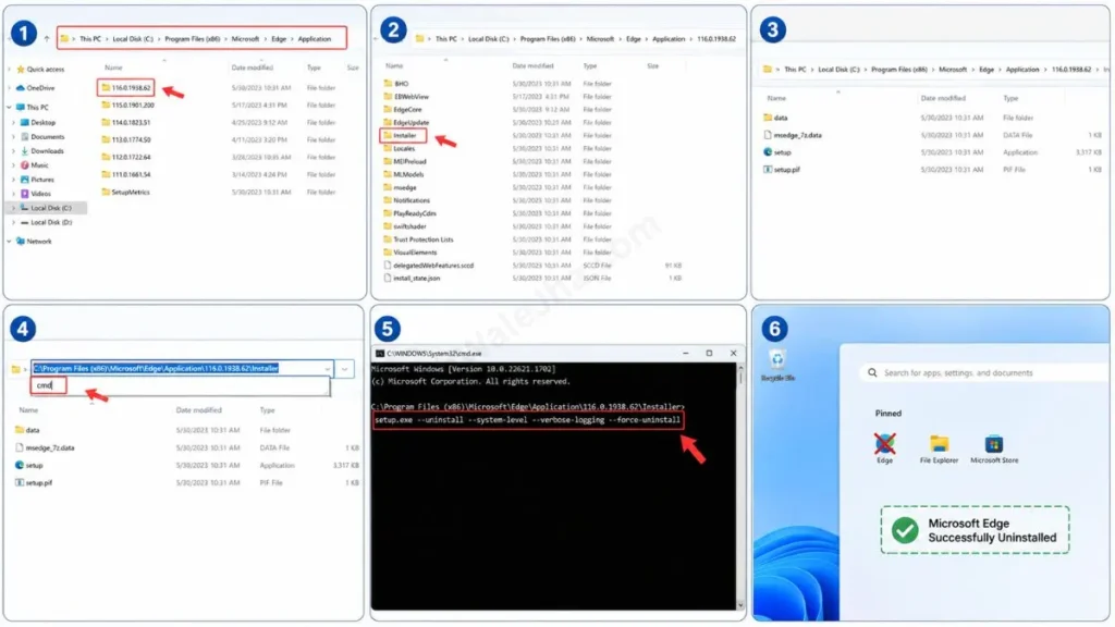 How to Force Uninstall via Command Prompt Microsoft edge