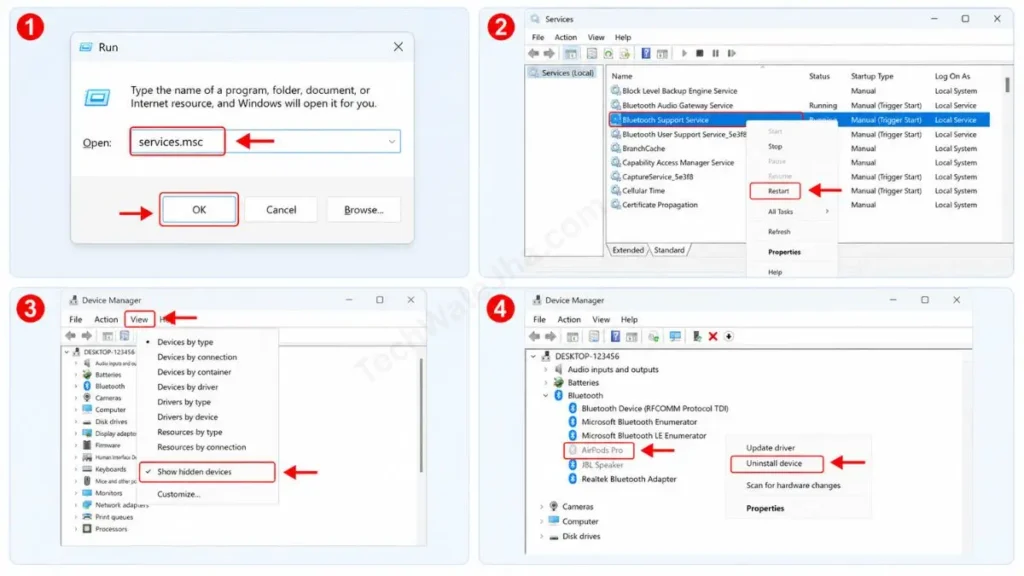 How to Remove Hidden Devices and Restart Services in Windows 11