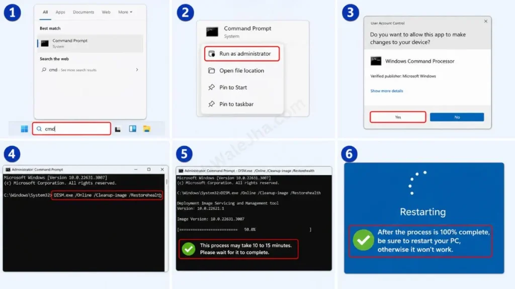 How to Repair System Image with the DISM Tool