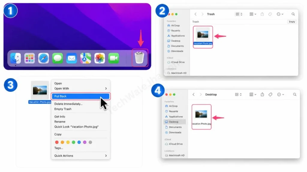 How to Restore from Recycle Bin or Trash in mac