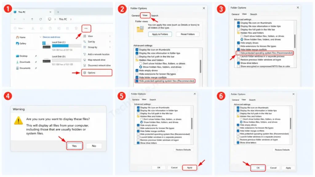How to See Protected System Files in Windows 11