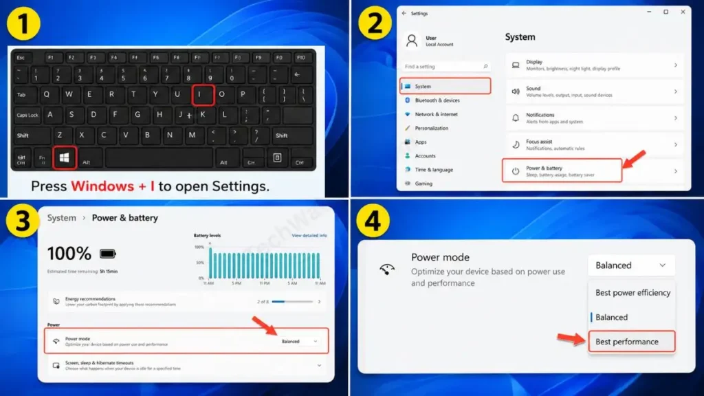 How to Set the Power Plan to Best Performance