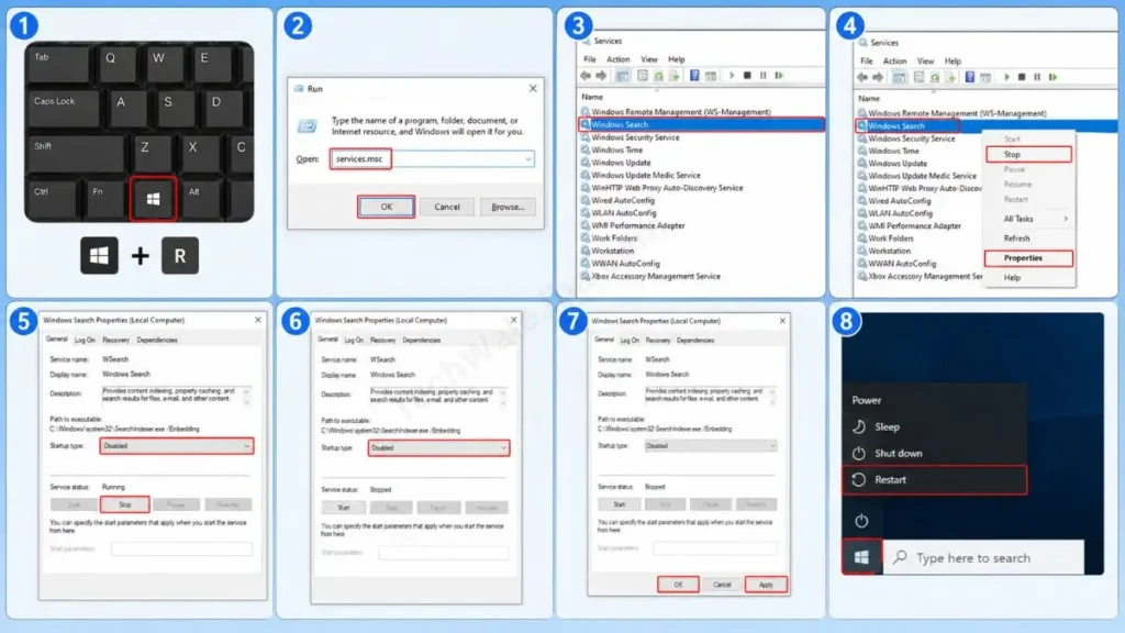 How to Stop the Windows Search Service