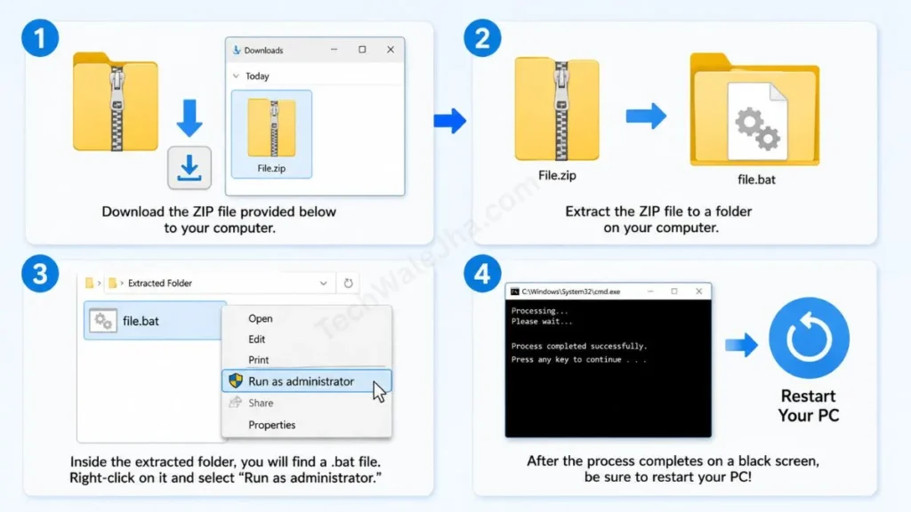 How to Use Windows Update reset bat files