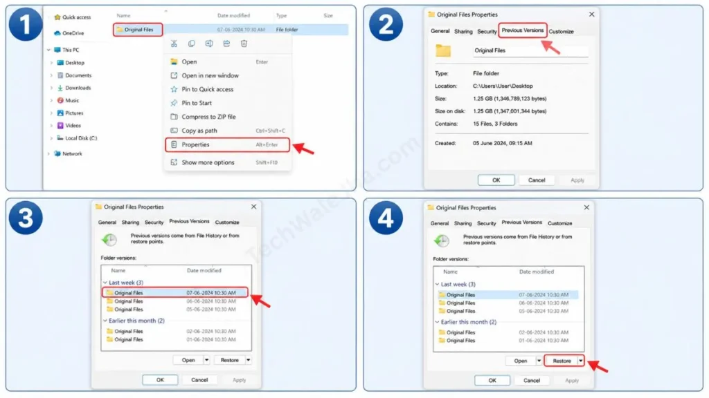 How to Use the Previous Versions Feature in Windows