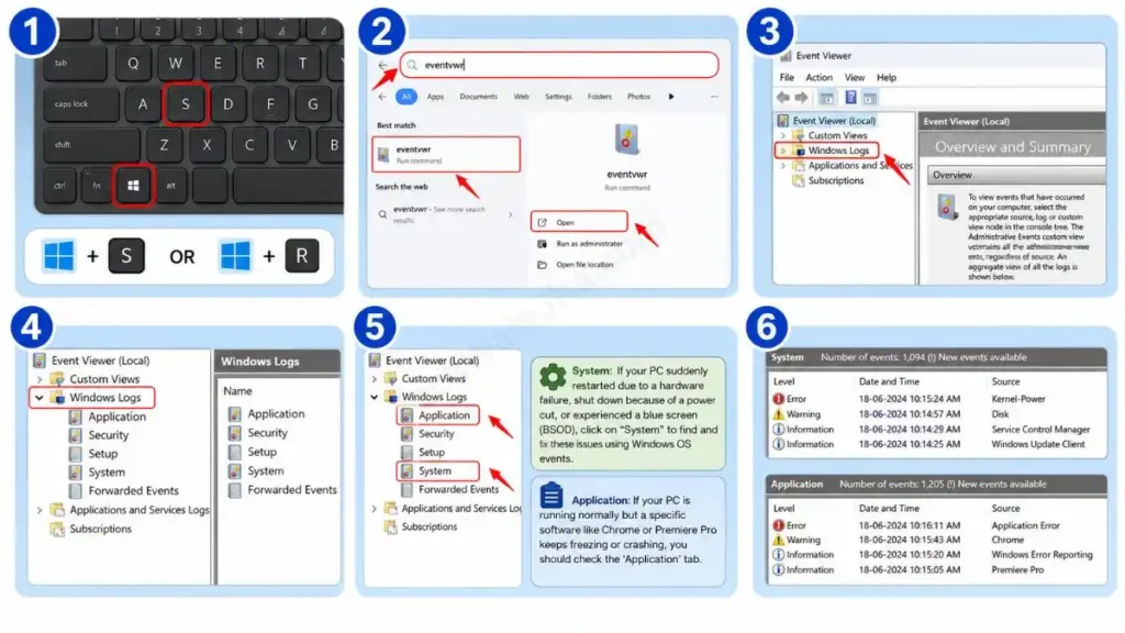 How to Opening the Windows Logs