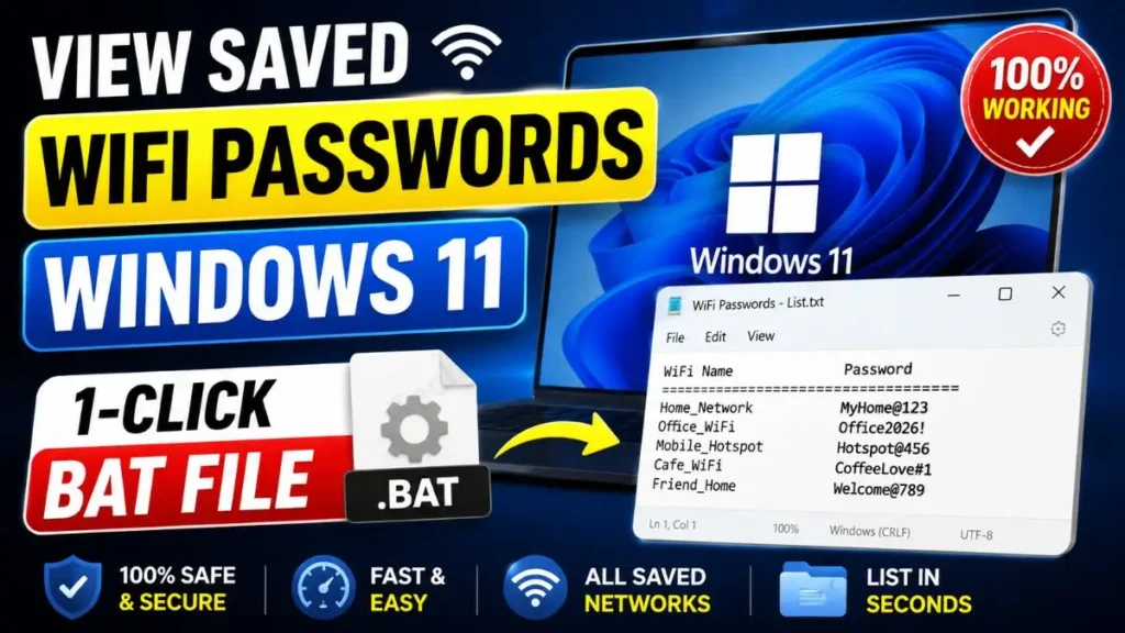 How to View Saved WiFi Passwords Windows 11 Script