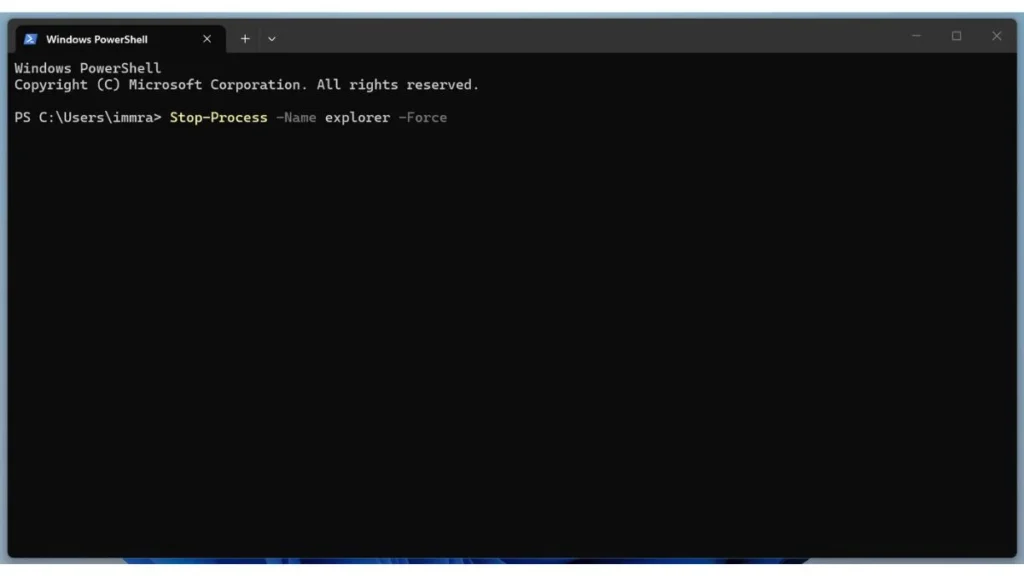 Restart Explorer with the Exact PowerShell Command