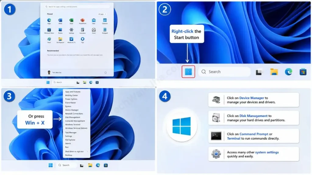 Secret Start Menu (Win + X)