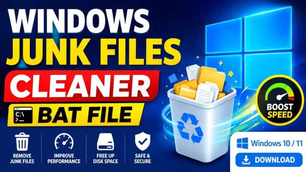 Windows Junk Files Cleaner BAT File Download