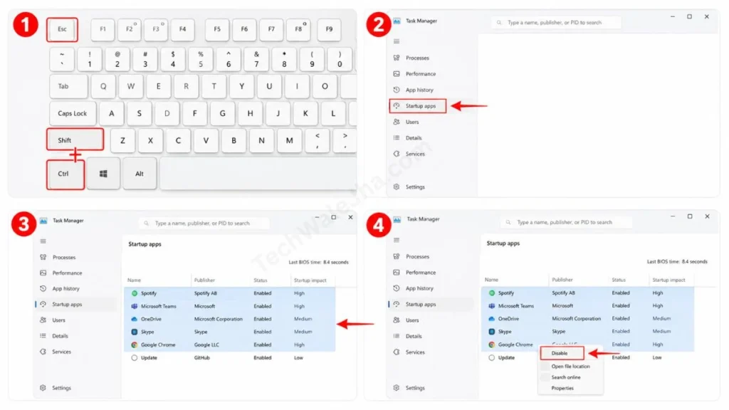 how to disable Startup Apps in windows 11