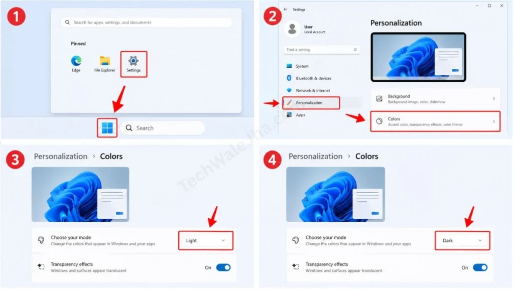 how to enable dark mode in windows 11