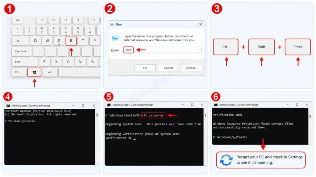 how to open SFC Commands in cmd Step-by-Step