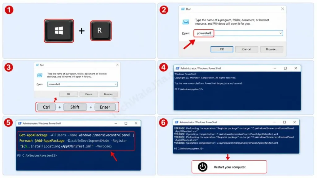 how to reinstall the Settings app in Windows 11 without any software