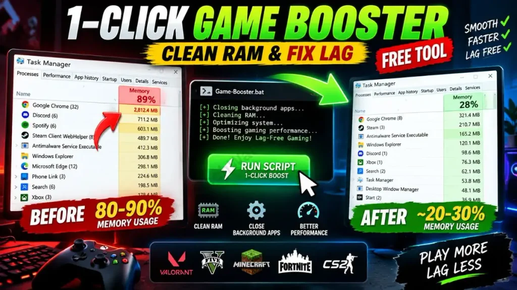 1-Click Game Booster Script: Fix Lag & Boost FPS