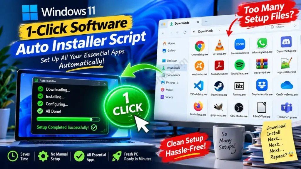 1-Click Software Auto Installer Script for New Windows 11 PC