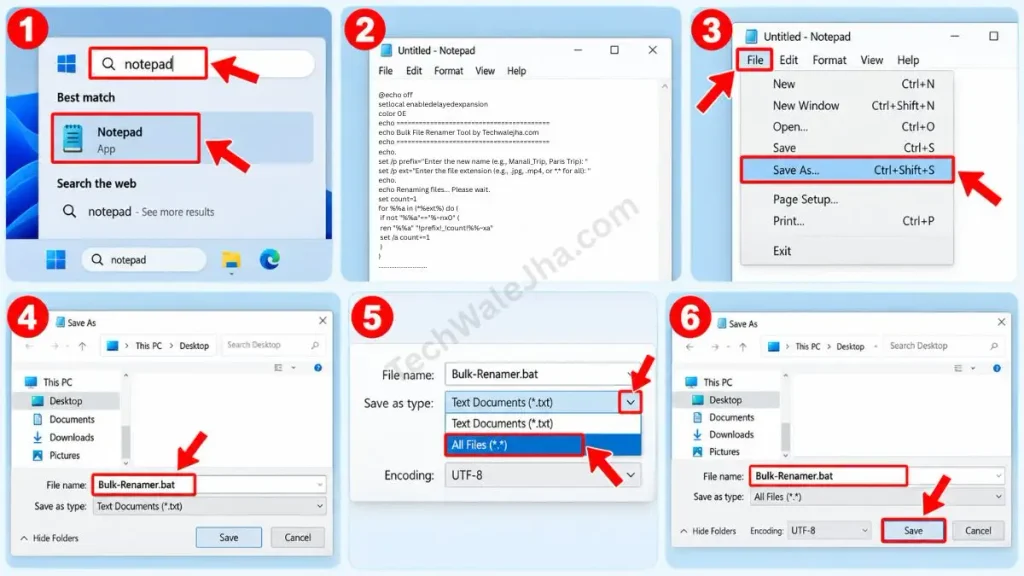 Create the Bulk File Renamer Script Manually (BAT Code)