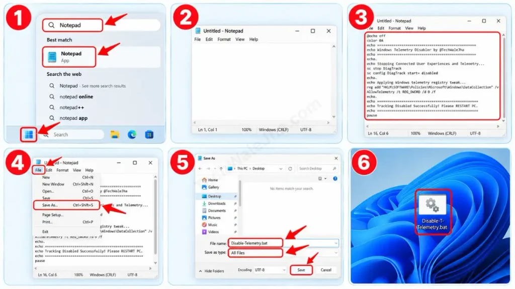 How to Create the Telemetry Disabler Script Manually
