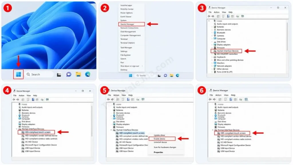How to Enable the Touchscreen Again