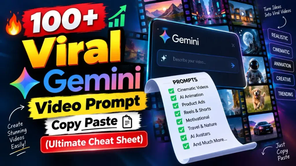 Top 100 Gemini Video Prompt Copy Paste for Viral Reels & Shorts